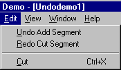 Screenshot of sample menu